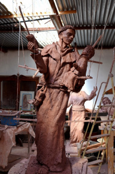 Œuvre contemporaine nommée « Saint Antoine de Padou », Réalisée par PHILIPPE LE MONIES DE SAGAZAN