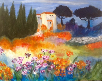 Œuvre contemporaine nommée « Paysage de Provence », Réalisée par PATRICIA DELEY