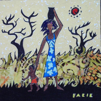Œuvre contemporaine nommée « African Woman », Réalisée par FABIE