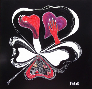 Œuvre contemporaine nommée « Le coeur sur la main, la main sur le coeur », Réalisée par FABIE