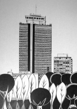 Œuvre contemporaine nommée « La Tour de l'Europe », Réalisée par FABIE