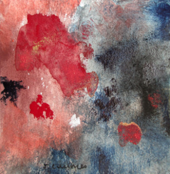 Œuvre contemporaine nommée « Rouge et bleu 1 », Réalisée par J. CAUMES