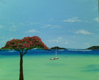 Œuvre contemporaine nommée « belle île Maurice », Réalisée par NOUVELART