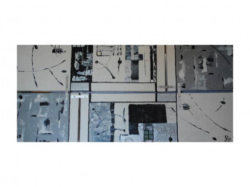 Œuvre contemporaine nommée « 27- Quadriptyque noir et blanc  », Réalisée par MISS KY