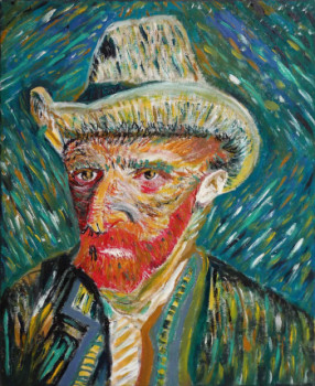 Œuvre contemporaine nommée « interprétation de l'autoportrait de Van Gogh », Réalisée par HOCINE SOLTANI