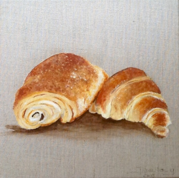 Œuvre contemporaine nommée « Série petit dejeuner - croissant et pain chocolat », Réalisée par PATRICIA DELEY