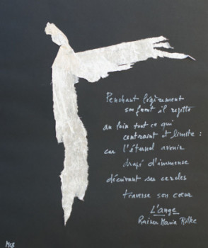 Œuvre contemporaine nommée « L'ange », Réalisée par MARIE-CLAIRE BUSSAT-ENEVOLDSEN
