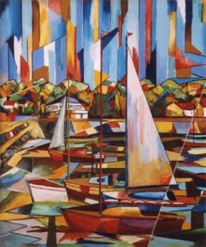 Œuvre contemporaine nommée « Le Port de Jard-sur-Mer », Réalisée par JEAN-ALAIN BACHELOT