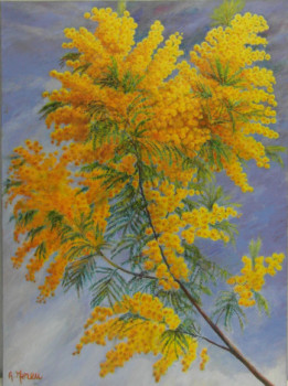 Œuvre contemporaine nommée « Branche de mimosa », Réalisée par AMALIA MEREU