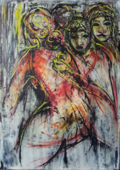 Œuvre contemporaine nommée « La Femme et sa détresse 01 », Réalisée par MIRA PIOTROWSKA
