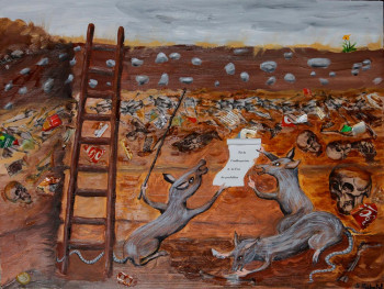 Œuvre contemporaine nommée « La fin de l'anthropocène », Réalisée par SYLVIE RABATEL