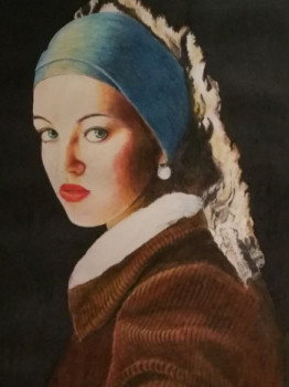 Œuvre contemporaine nommée « La dame à la perle », Réalisée par JACQUES TAFFOREAU
