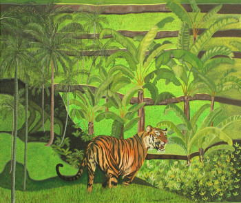 Œuvre contemporaine nommée « Le Tigre des rizières », Réalisée par JACQUELINE VERNAY-MILLOT