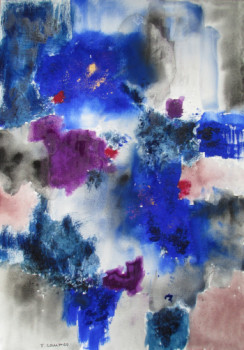 Œuvre contemporaine nommée « Bleu 2 1 », Réalisée par J. CAUMES