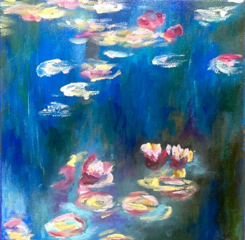 Œuvre contemporaine nommée « Nénuphars d après les Nymphéas de C Monet 2 », Réalisée par PATRICIA DELEY