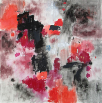Œuvre contemporaine nommée « Rouge et noir », Réalisée par J. CAUMES