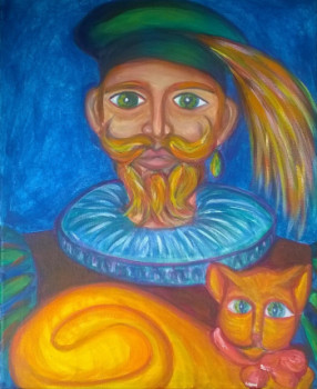 Œuvre contemporaine nommée « Le prince et le chat roux », Réalisée par STEPHANE CUNY