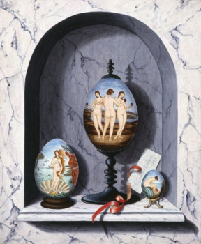 Œuvre contemporaine nommée « La niche aux oeufs de collection », Réalisée par EVELYNE PARIS-DEBRUN