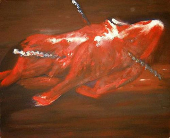 Œuvre contemporaine nommée « mise à mort 1 », Réalisée par ANTOINE COLRAT