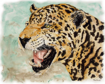 Œuvre contemporaine nommée « Le jaguar a soif », Réalisée par PASCAL LENOBLE