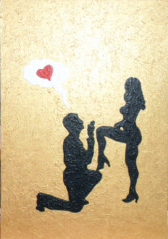 Œuvre contemporaine nommée « Offrir pour la St Valentin N° 17 », Réalisée par ANGELINO CAMPIGOTTO