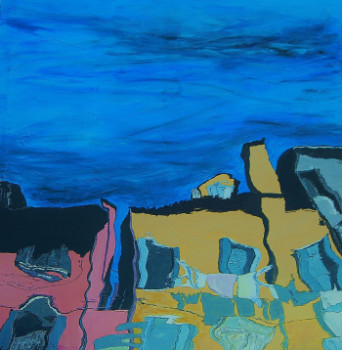 Œuvre contemporaine nommée « Reflets sous un canal à Burano en Italie 2 », Réalisée par VéBERT