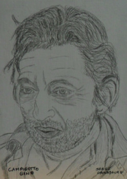 Œuvre contemporaine nommée « Serge Gainsbourg », Réalisée par ANGELINO CAMPIGOTTO