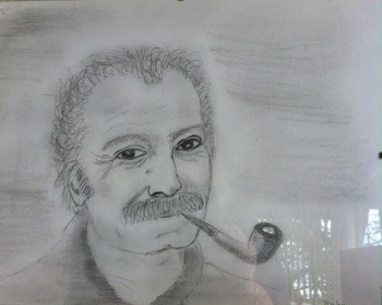 Œuvre contemporaine nommée « Portrait de Georges Brassens », Réalisée par PATRICIA DELEY