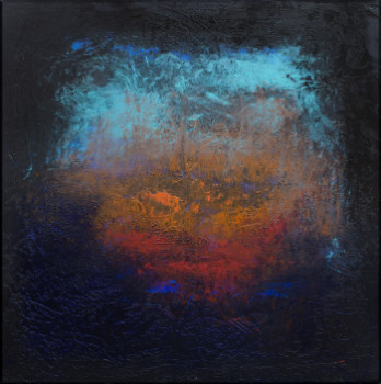 Œuvre contemporaine nommée « Noir, turquoise, orange », Réalisée par MURIEL MELIN