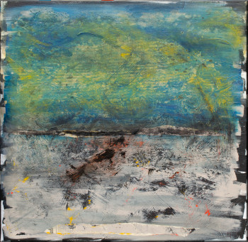 Œuvre contemporaine nommée « Bleu jaune gris », Réalisée par MURIEL MELIN