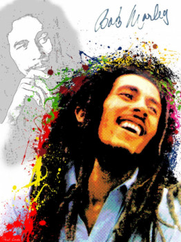 Œuvre contemporaine nommée « Bob Marley », Réalisée par PASCAL LENOBLE