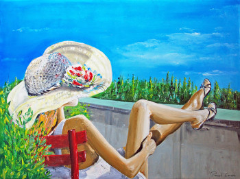 Œuvre contemporaine nommée « Bains de soleil en terrasse », Réalisée par PASCAL LENOBLE