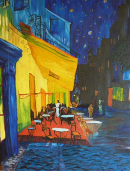 Œuvre contemporaine nommée « Bar dans la Nuit d'après V. Gogh », Réalisée par VYKING