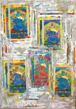 Œuvre contemporaine nommée « collage blanc », Réalisée par PASCALE GICQUEL