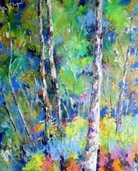 Œuvre contemporaine nommée « Forêt Bleue », Réalisée par DI BLIQUI