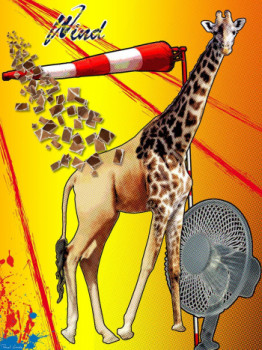 Œuvre contemporaine nommée « La Girafe », Réalisée par PASCAL LENOBLE