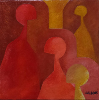 Œuvre contemporaine nommée « 4 figures, nuance de rouge », Réalisée par LALLO