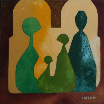 Œuvre contemporaine nommée « 4 figures, nuance de vert », Réalisée par LALLO