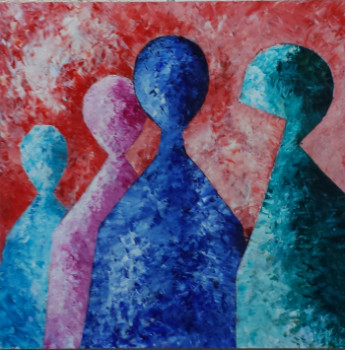 Œuvre contemporaine nommée « 4 figures en premier plan », Réalisée par LALLO