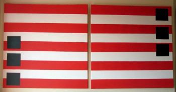 Œuvre contemporaine nommée « diptyque n1 », Réalisée par MATHIEU LE CAM