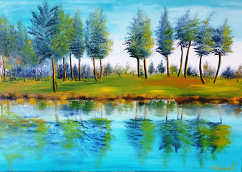 Œuvre contemporaine nommée « Paysage turquoise », Réalisée par SEBASTIEN LAURENT