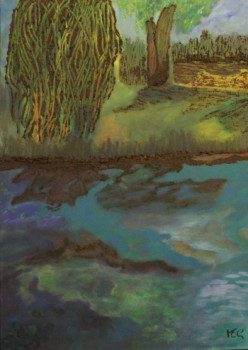 Œuvre contemporaine nommée « quai à vaux sur seine », Réalisée par MARIA COUTINHO / MARIA C.