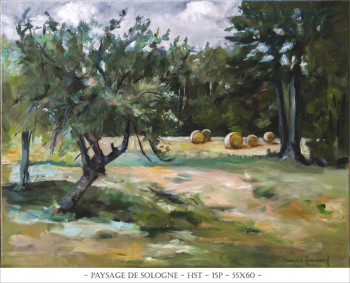 Œuvre contemporaine nommée « PAYSAGE DE SOLOGNE », Réalisée par FRANçOISE LEDAMOISEL