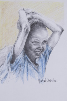 Œuvre contemporaine nommée « Jeune fille Massaï - Maasai girl », Réalisée par MICHEL AMIACHE
