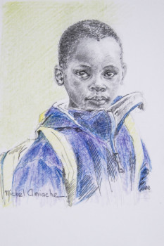 Œuvre contemporaine nommée « Jeune écolier kényan - Young kenyan schoolboy... », Réalisée par MICHEL AMIACHE