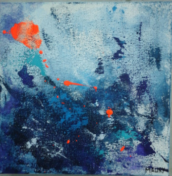 Œuvre contemporaine nommée « NEBULEUSE BLEUE 2 », Réalisée par MIREILLE MAURY