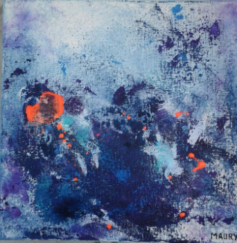 Œuvre contemporaine nommée « NEBULEUSE BLEUE 3 », Réalisée par MIREILLE MAURY