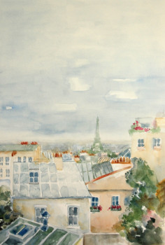 Œuvre contemporaine nommée « les toits », Réalisée par LYLIANE FOUCAULT