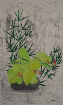 Œuvre contemporaine nommée « Orchidées », Réalisée par JACKY MONKA
