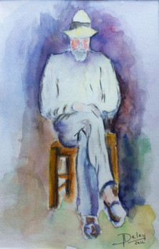 Œuvre contemporaine nommée « L homme assis d'après de P Cezanne », Réalisée par PATRICIA DELEY